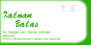 kalman balas business card