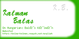 kalman balas business card